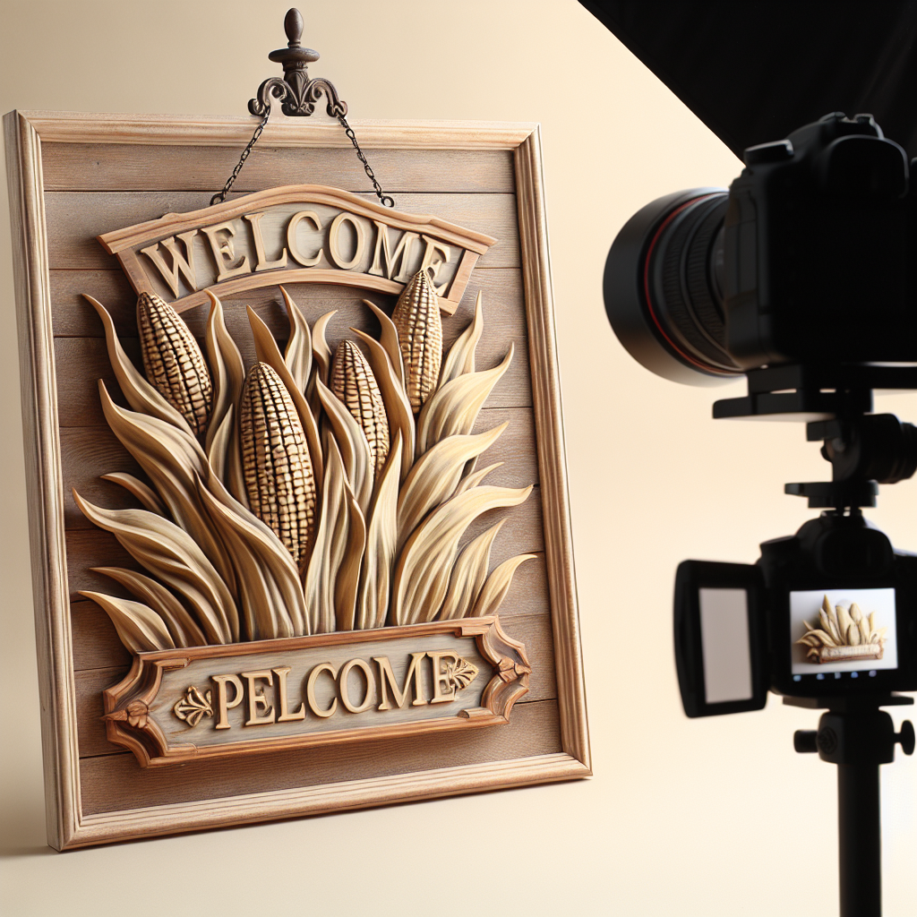 Corn Stalk Welcome Sign